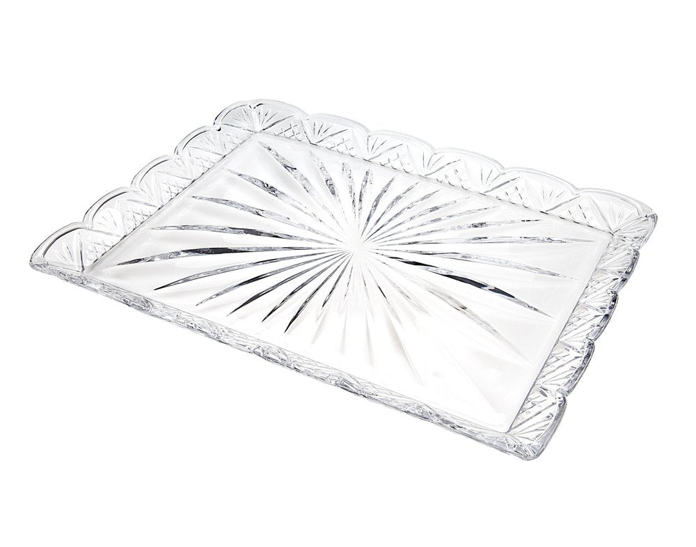 16" Clear Rectangular Crystal Serving Tray HomeRoots