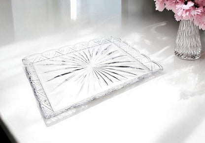 16" Clear Rectangular Crystal Serving Tray HomeRoots