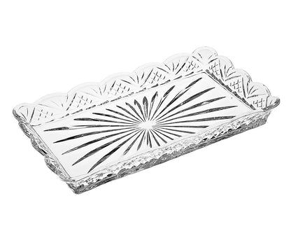 10" Clear Rectangular Cut Crystal Serving Tray HomeRoots