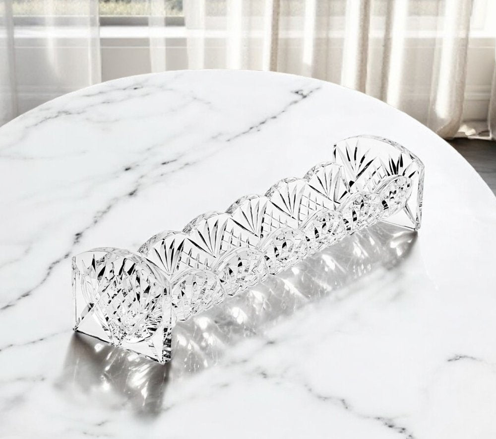 10" Rectangular Cut Crystal Cracker Tray HomeRoots