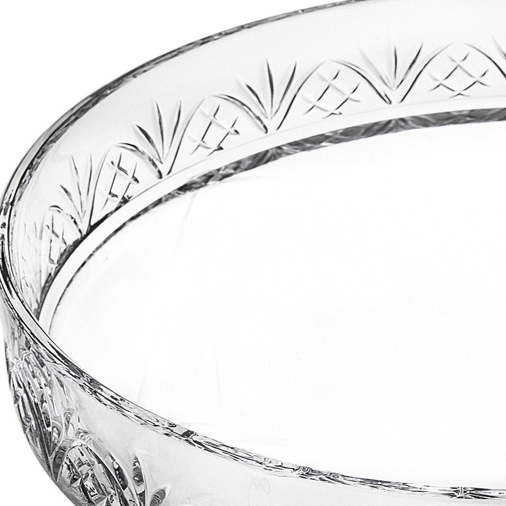 12" Clear Round Cut Crystal Serving Tray HomeRoots