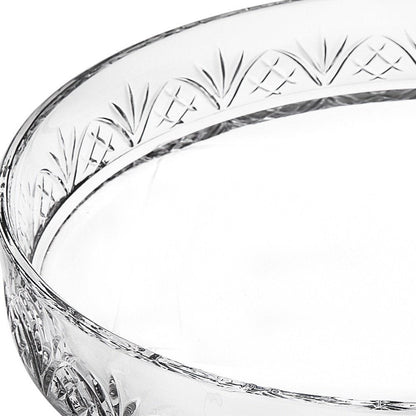 12" Clear Round Cut Crystal Serving Tray HomeRoots