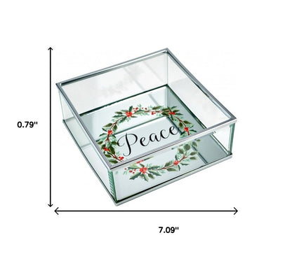 6" Silver Glass Christmas Vanity Tray HomeRoots