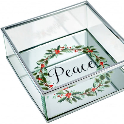 6" Silver Glass Christmas Vanity Tray HomeRoots