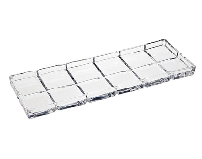 13" Clear Rectangular Crystal Serving Tray