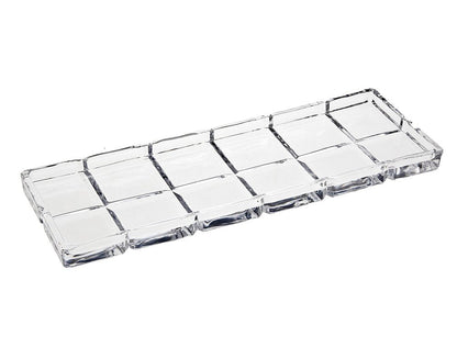 13" Clear Rectangular Crystal Serving Tray HomeRoots