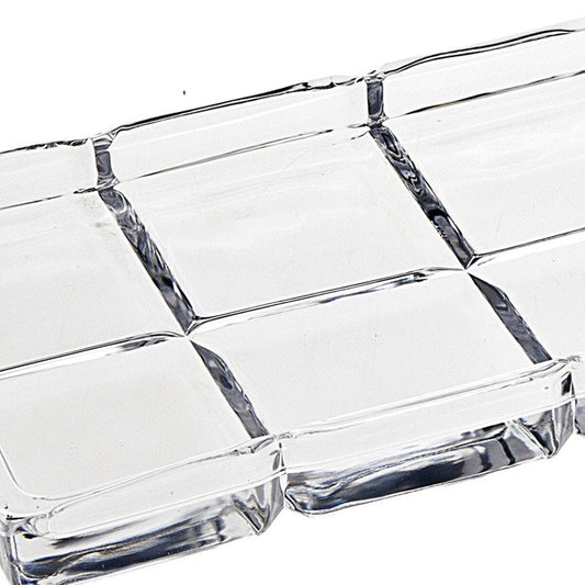 13" Clear Rectangular Crystal Serving Tray HomeRoots