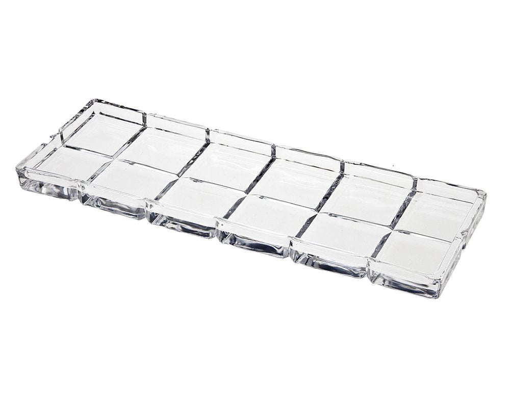 13" Clear Rectangular Crystal Serving Tray HomeRoots
