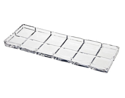 13" Clear Rectangular Crystal Serving Tray HomeRoots