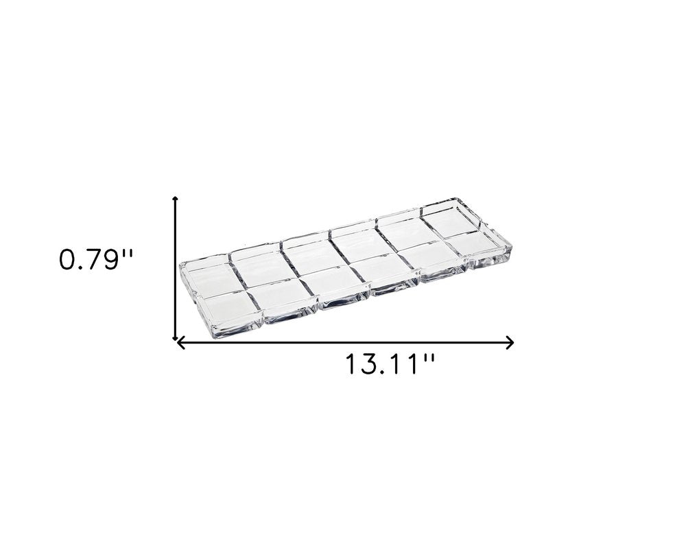 13" Clear Rectangular Crystal Serving Tray HomeRoots