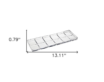 13" Clear Rectangular Crystal Serving Tray HomeRoots