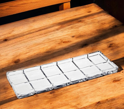 13" Clear Rectangular Crystal Serving Tray HomeRoots