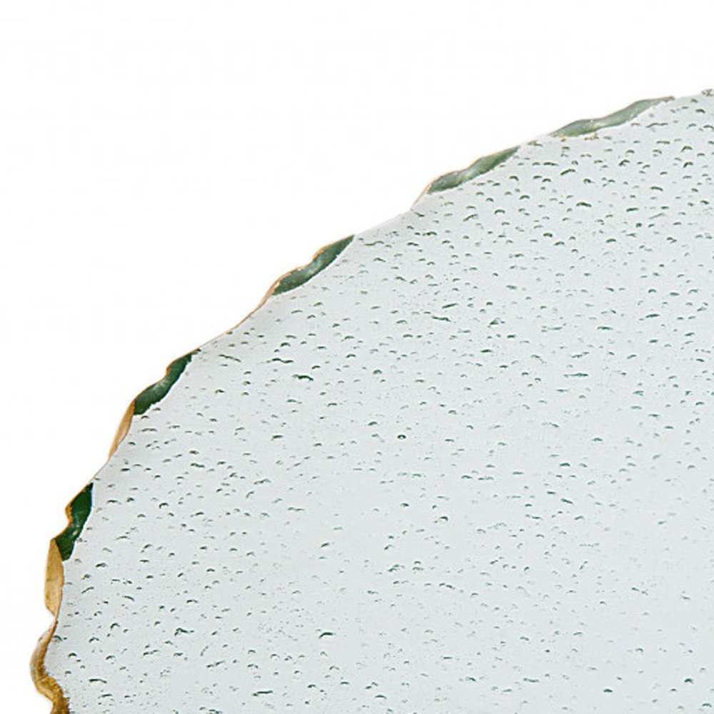 10" Clear and Gold Oval Crystal Serving Tray HomeRoots