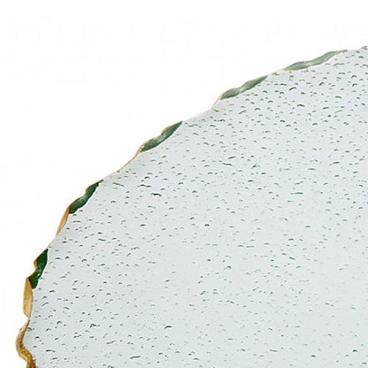 10" Clear and Gold Oval Crystal Serving Tray HomeRoots