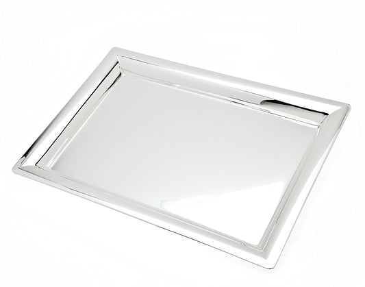 16" Silver Stainless Steel Serving Tray