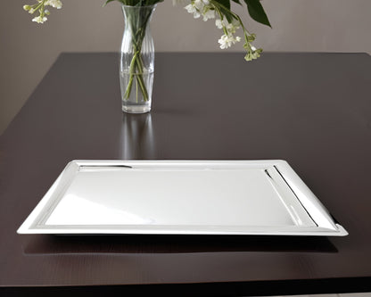 16" Silver Stainless Steel Serving Tray