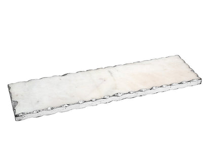 18" White Rectangular Marble Vanity Tray HomeRoots