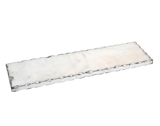 18" White Rectangular Marble Vanity Tray HomeRoots