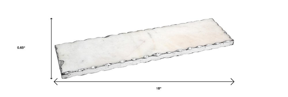 18" White Rectangular Marble Vanity Tray HomeRoots
