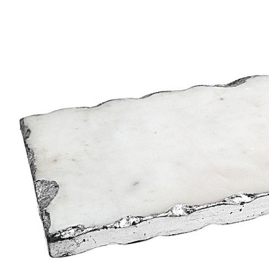 18" White Rectangular Marble Vanity Tray HomeRoots