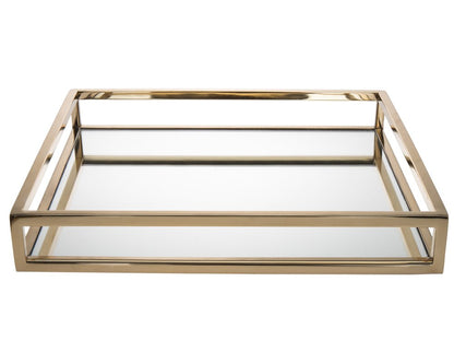 14" Gold Square Metal Serving Tray HomeRoots