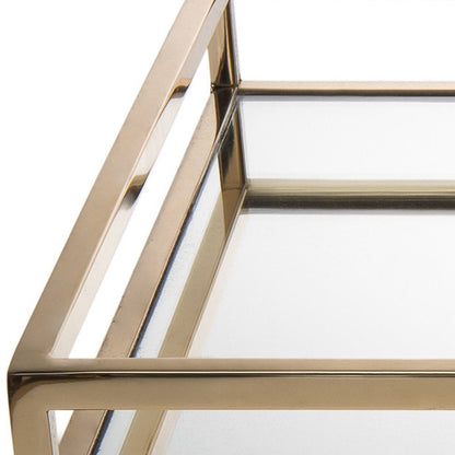 14" Gold Square Metal Serving Tray HomeRoots