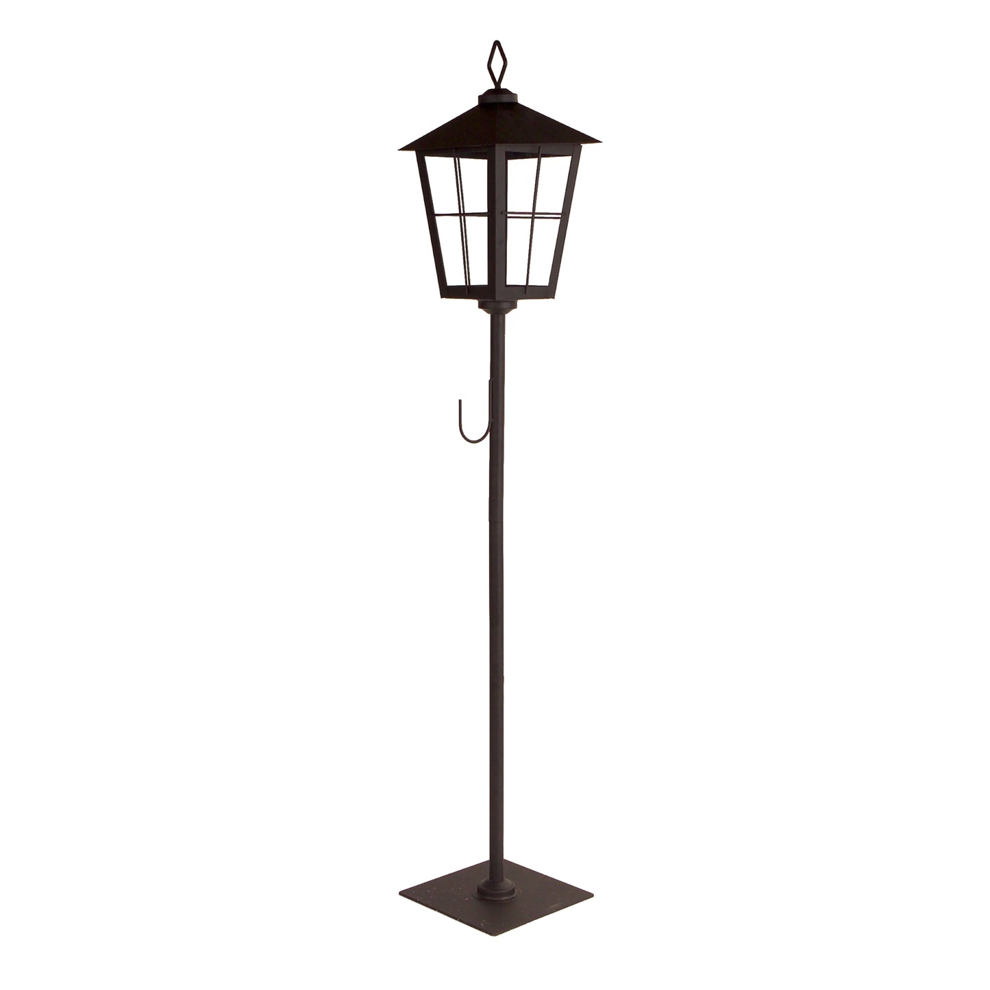 43" Black Glass and Metal Geometric Floor Lantern Candle Holder