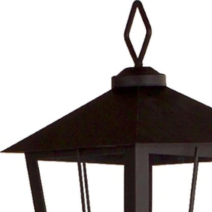 43" Black Geometric Glass And Metal Floor Lantern Candle Holder HomeRoots
