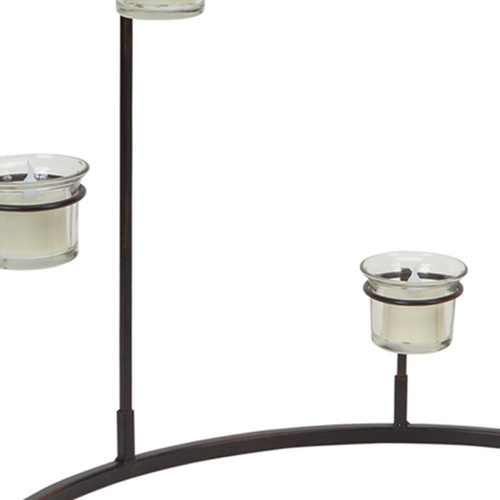 Set of Four Black Metal Centerpiece Votive Candle Holders HomeRoots