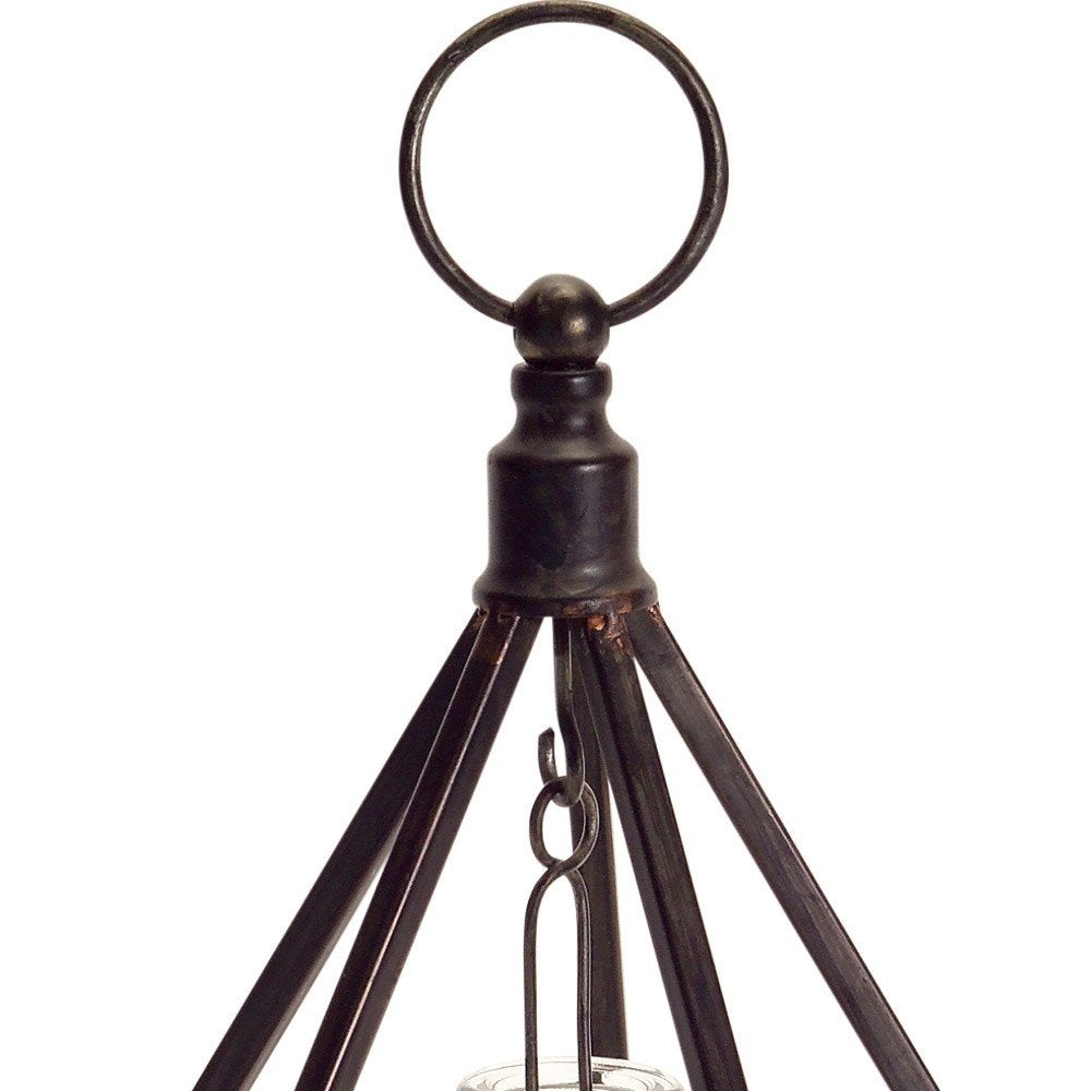 Set of Two Black Metal Geometric Tabletop Tealight Candle Holders HomeRoots