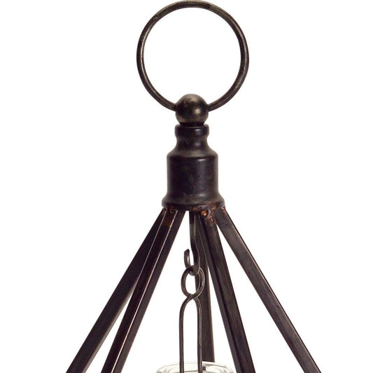 Set of Two Black Metal Geometric Tabletop Tealight Candle Holders HomeRoots