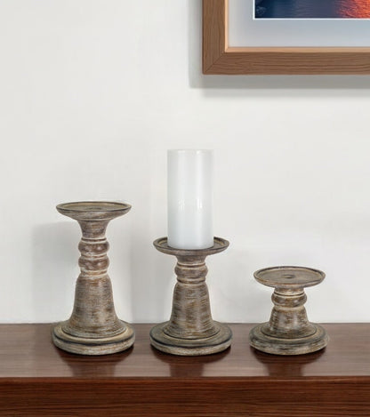 Set Of Three Brown Flameless Tabletop