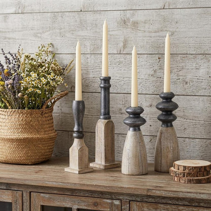 Set of Four Natural and Black Resin and Stone Powder Ornate Tabletop HomeRoots