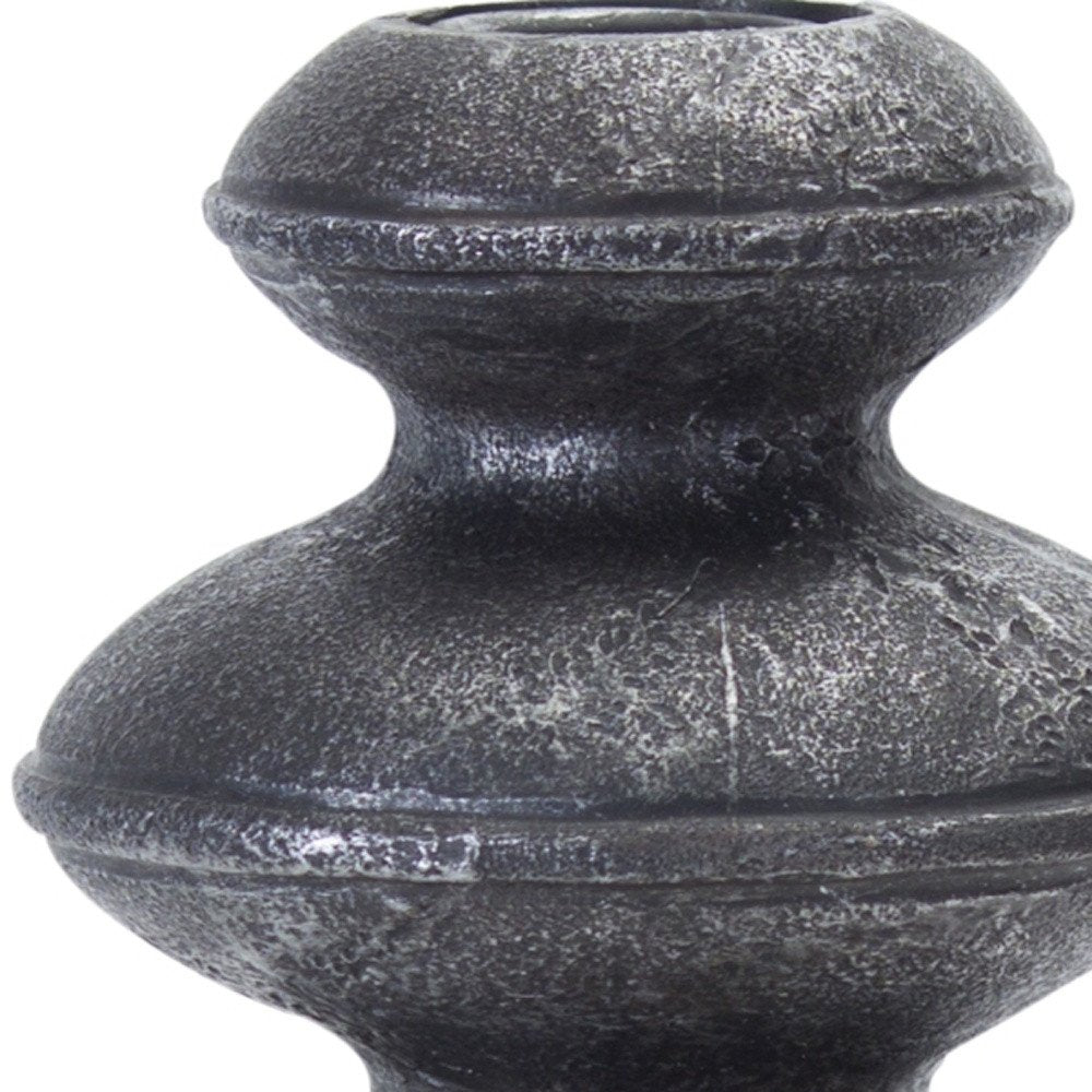 Set of Four Natural and Black Resin and Stone Powder Ornate Tabletop HomeRoots