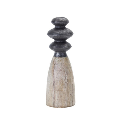 Set of Four Natural and Black Resin and Stone Powder Ornate Tabletop HomeRoots