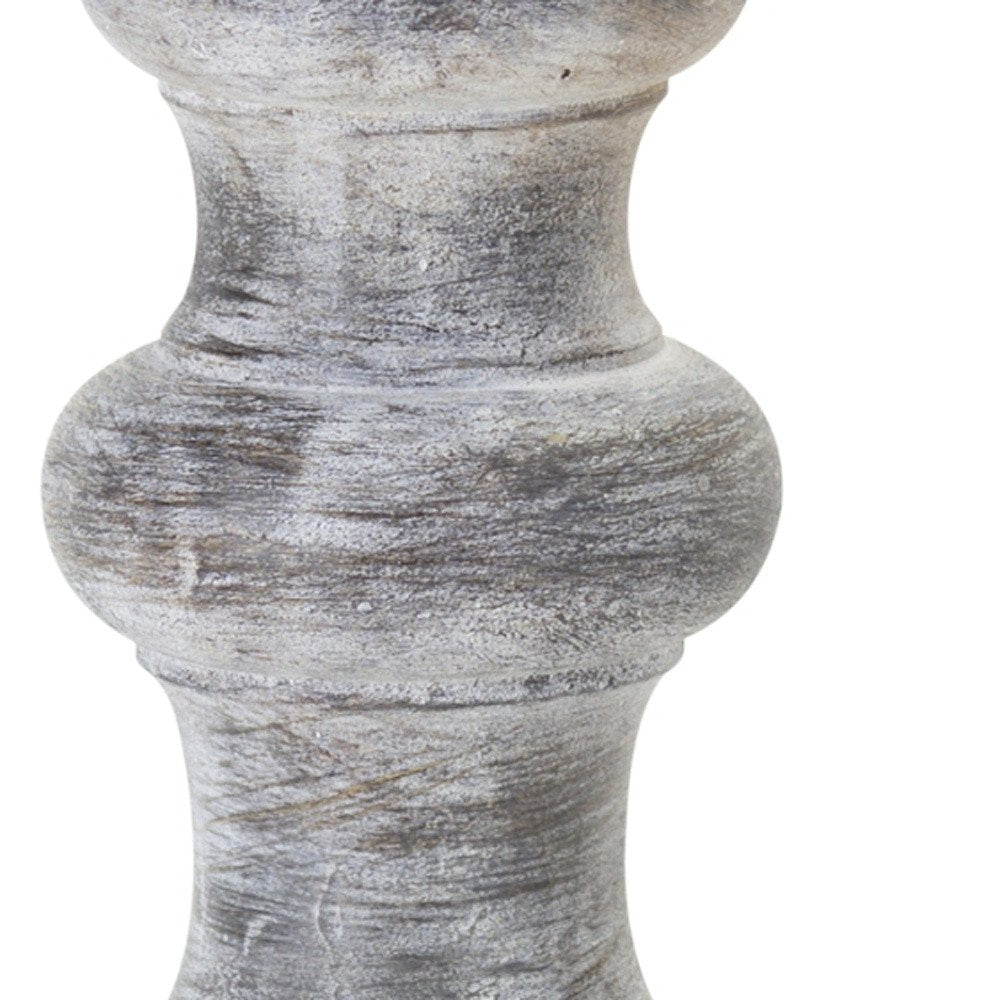 Set of Four White Washed Resin Tabletop Candle Sticks HomeRoots