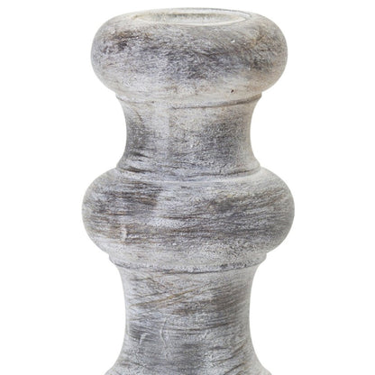 Set of Four White Washed Resin Tabletop Candle Sticks HomeRoots