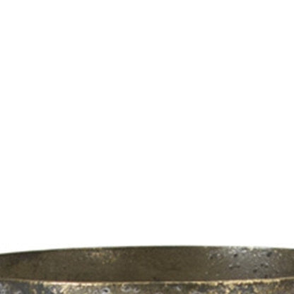 Set of Two Gold Distressed Metal Tabletop Taper Candlesticks HomeRoots