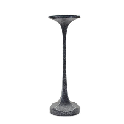 Set of Three Dark Gray Distressed Abstract Polyresin Tabletop Pillar Candle Holders HomeRoots
