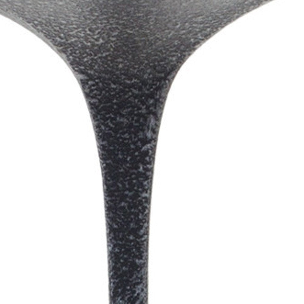 Set of Three Dark Gray Distressed Abstract Polyresin Tabletop Pillar Candle Holders HomeRoots