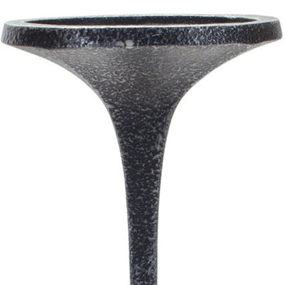 Set of Three Dark Gray Distressed Abstract Polyresin Tabletop Pillar Candle Holders HomeRoots