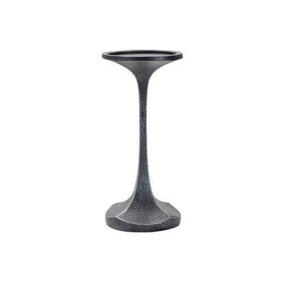 Set of Three Dark Gray Distressed Abstract Polyresin Tabletop Pillar Candle Holders HomeRoots