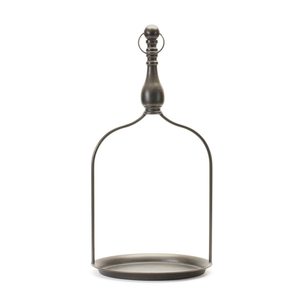 24" Brown Distressed Iron Tabletop Dish Candle Holder HomeRoots