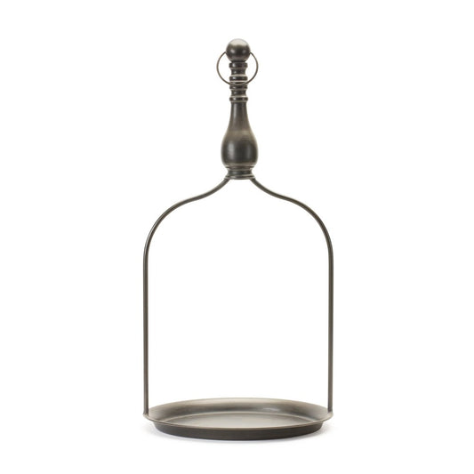 24" Brown Distressed Iron Tabletop Dish Candle Holder HomeRoots