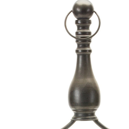 24" Brown Distressed Iron Tabletop Dish Candle Holder HomeRoots