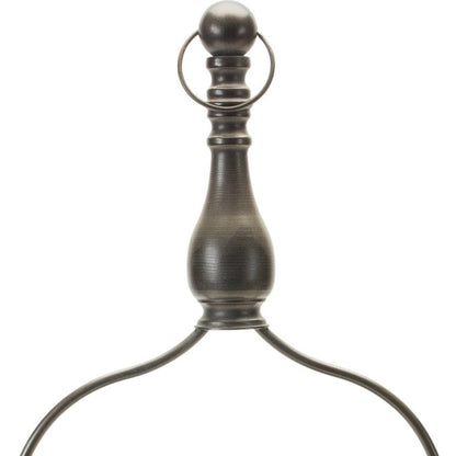 24" Brown Distressed Iron Tabletop Dish Candle Holder HomeRoots