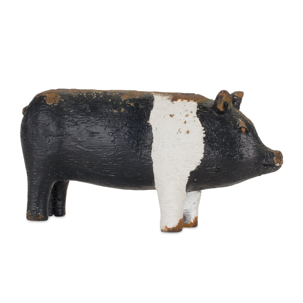 Set of Four Black and White Farm Animal Polyresin Tabletop Candleholders HomeRoots