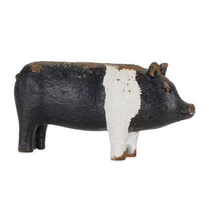 Set of Four Black and White Farm Animal Polyresin Tabletop Candleholders HomeRoots