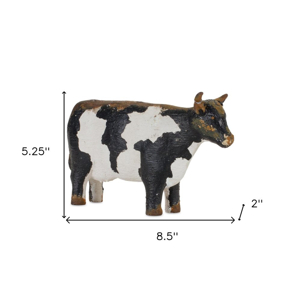 Set of Four Black and White Farm Animal Polyresin Tabletop Candleholders HomeRoots