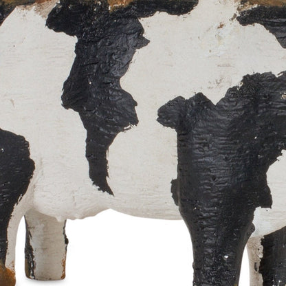 Set of Four Black and White Farm Animal Polyresin Tabletop Candleholders HomeRoots